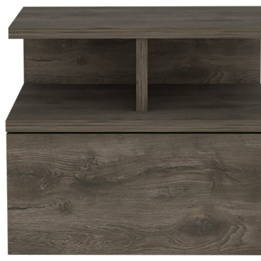 14" Brown Wood One Drawer Floating Nightstand HomeRoots