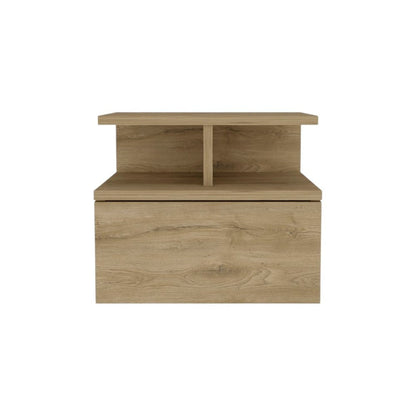 12" Beige Wood One Drawer Nightstand HomeRoots