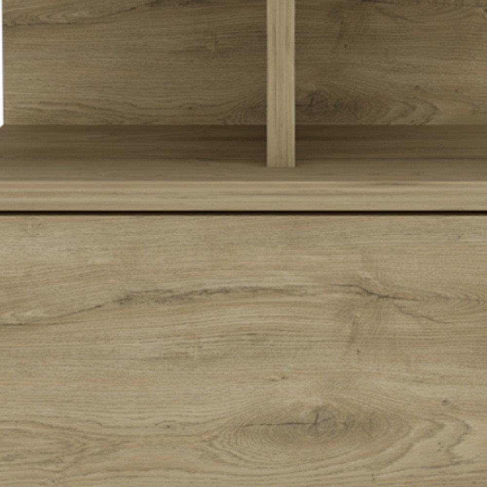 12" Beige Wood One Drawer Nightstand HomeRoots