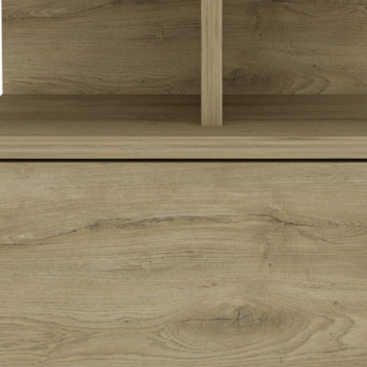 12" Beige Wood One Drawer Nightstand