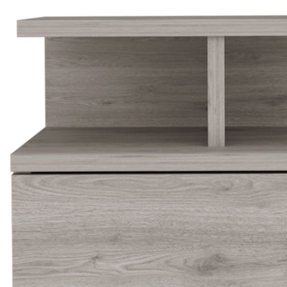 12" Light Gray Wood One Drawer Nightstand HomeRoots