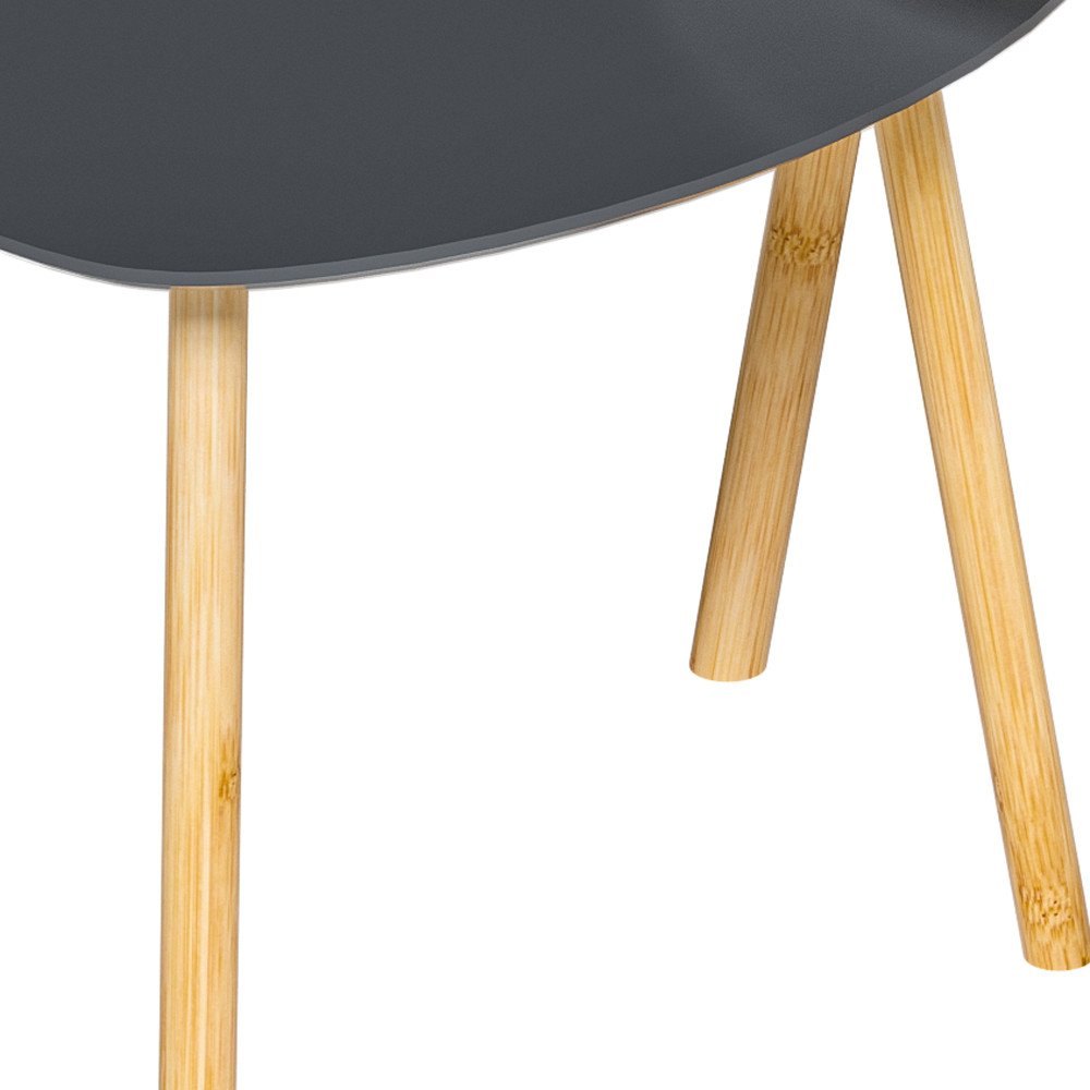 Set of Two 22" Oak And Gray and White Nested Tables HomeRoots