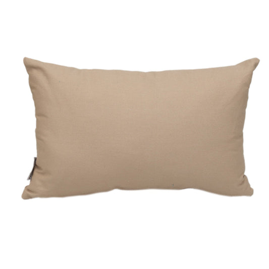 12" X 18" Beige Cotton Lumbar Throw Pillow FurniFindUSA