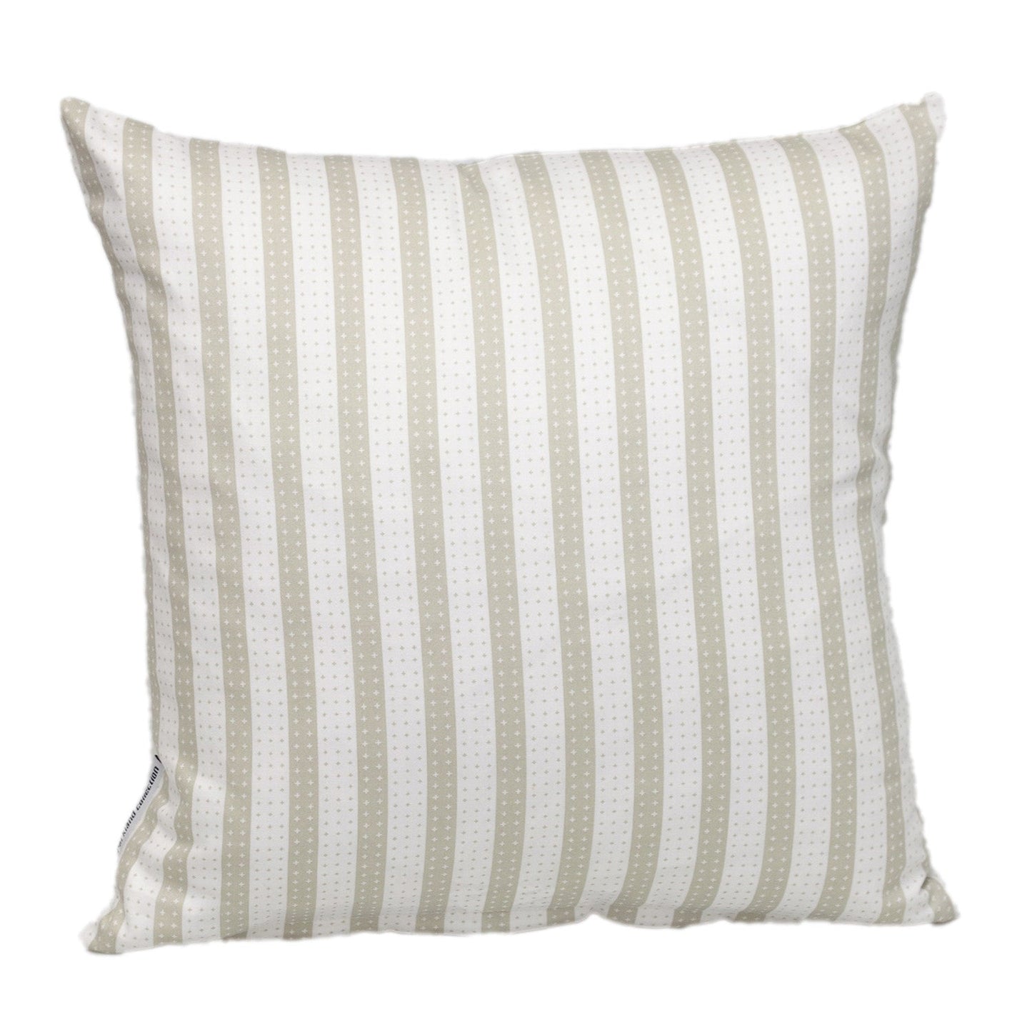 16" Taupe and White Striped Cotton Throw Pillow FurniFindUSA