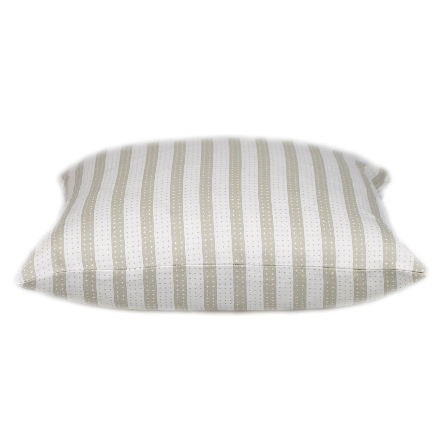 16" Taupe and White Striped Cotton Throw Pillow FurniFindUSA