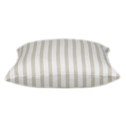 16" Taupe and White Striped Cotton Throw Pillow FurniFindUSA