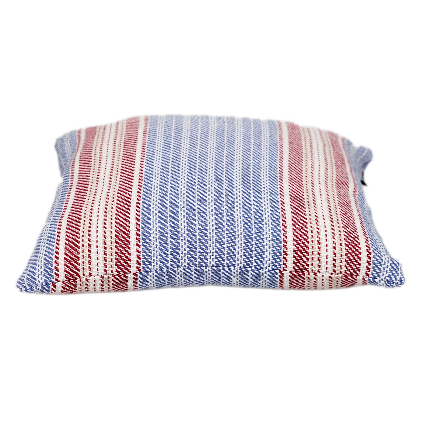 16" Blue and Red Striped Cotton Throw Pillow FurniFindUSA