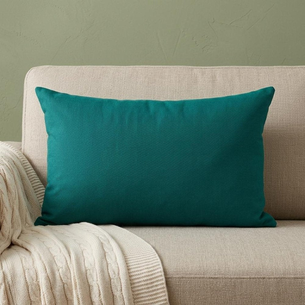 12" X 18" Green Cotton Throw Pillow — view 6