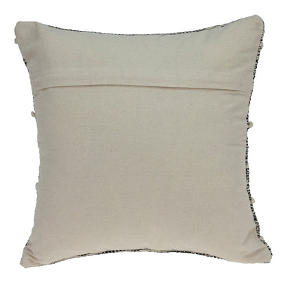 18" Beige and Black Striped Cotton Throw Pillow FurniFindUSA
