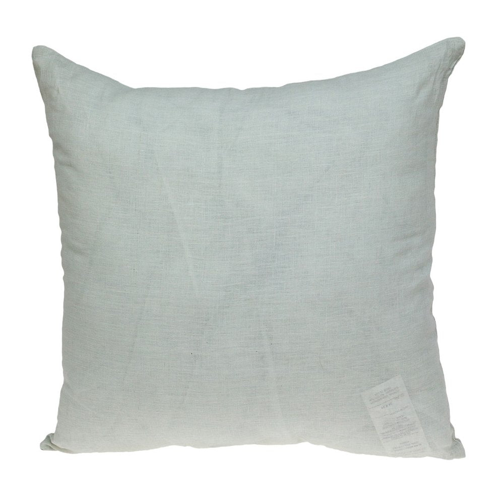 22" Beige and Green Damask Linen Blend Throw Pillow with Embroidery and Applique — view 2