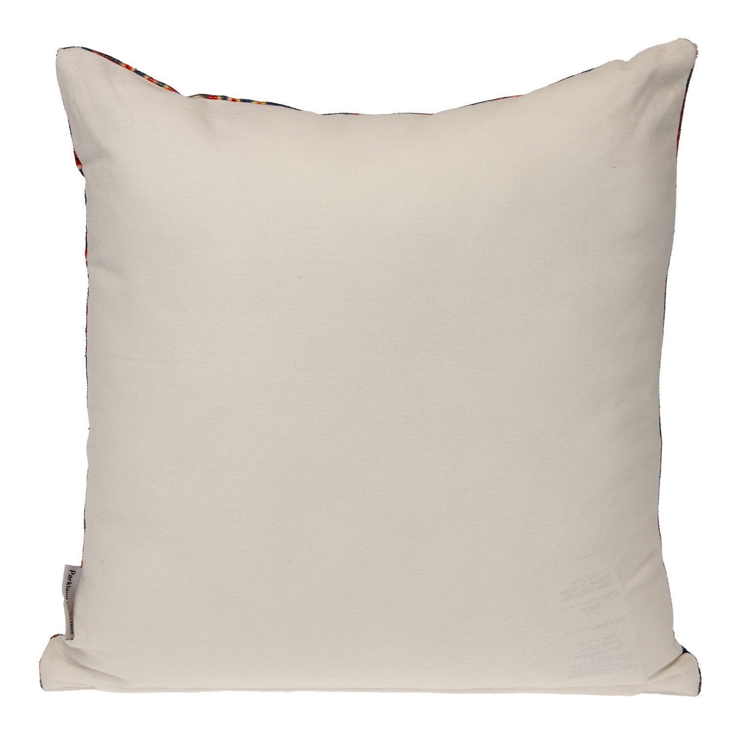 18" Blue and Red Damask Cotton Throw Pillow FurniFindUSA