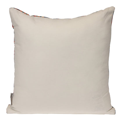 18" Blue and Red Damask Cotton Throw Pillow FurniFindUSA