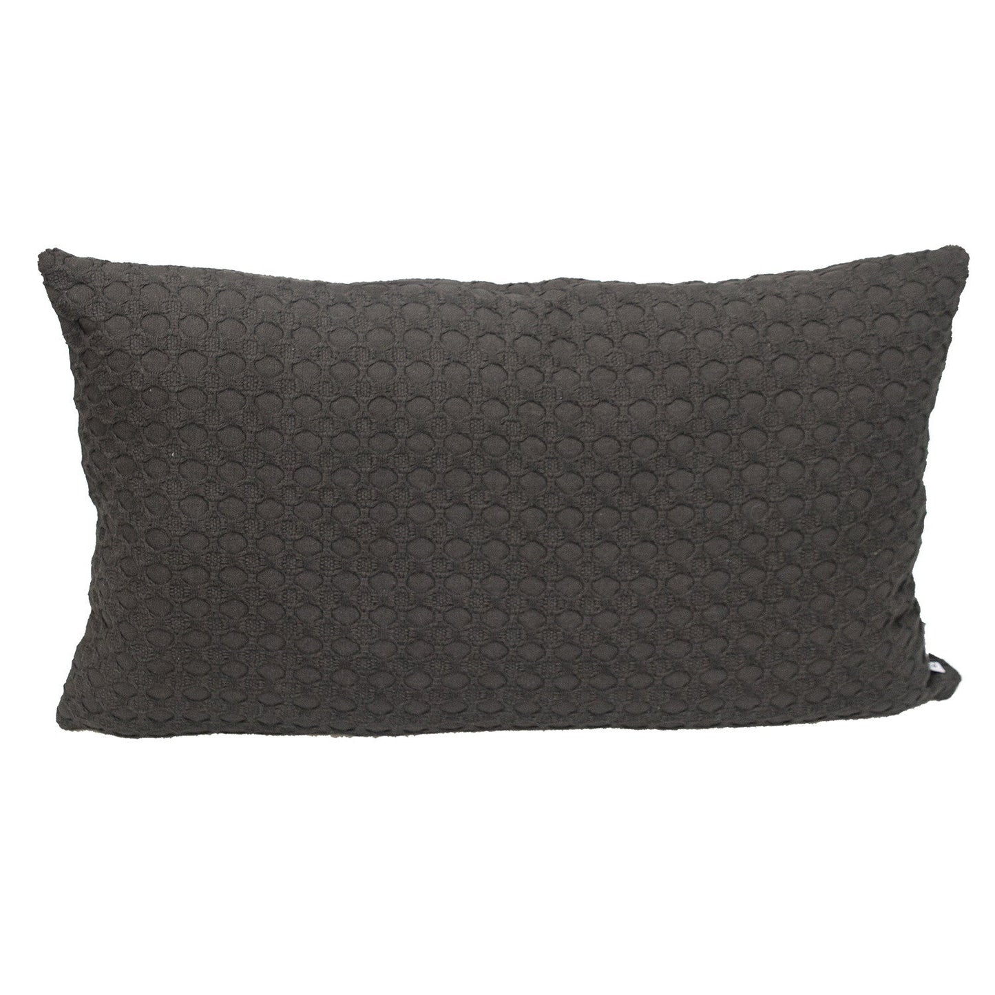 14" X 26" Dark Gray Cotton Lumbar Throw Pillow With Texture FurniFindUSA