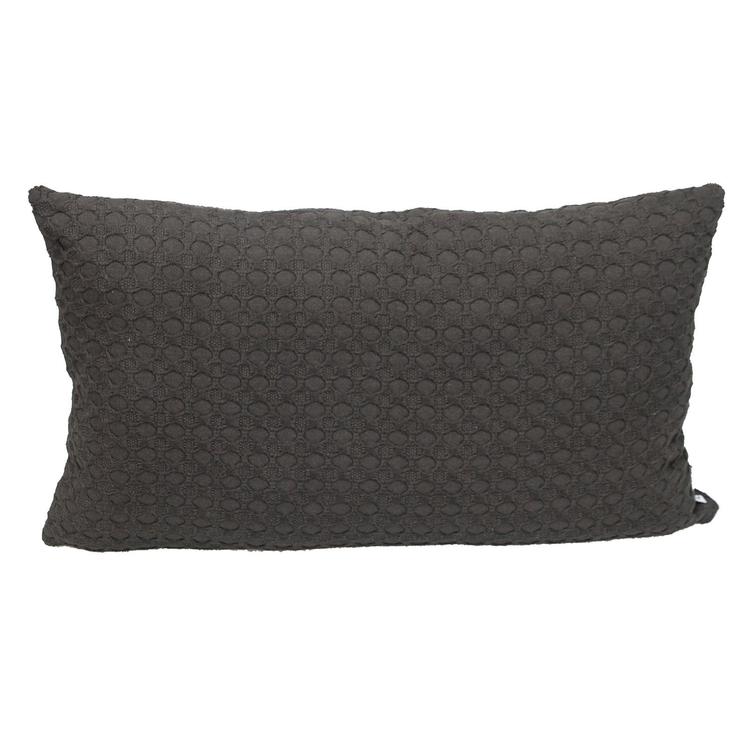 14" X 26" Dark Gray Cotton Lumbar Throw Pillow With Texture FurniFindUSA