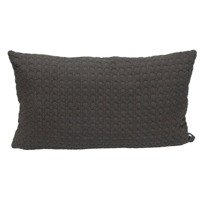 14" X 26" Dark Gray Cotton Lumbar Throw Pillow With Texture FurniFindUSA