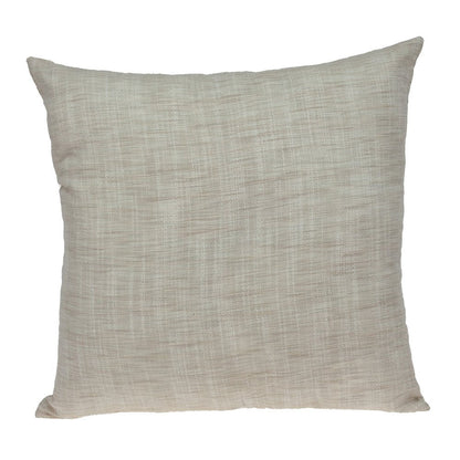 22" Beige and Blue Poly Cotton Blend Throw Pillow with Embroidery and applique