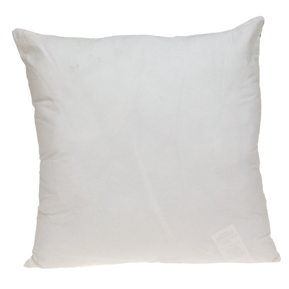 22" Brown And White Floral Cotton Throw Pillow with Embroidery — view 2