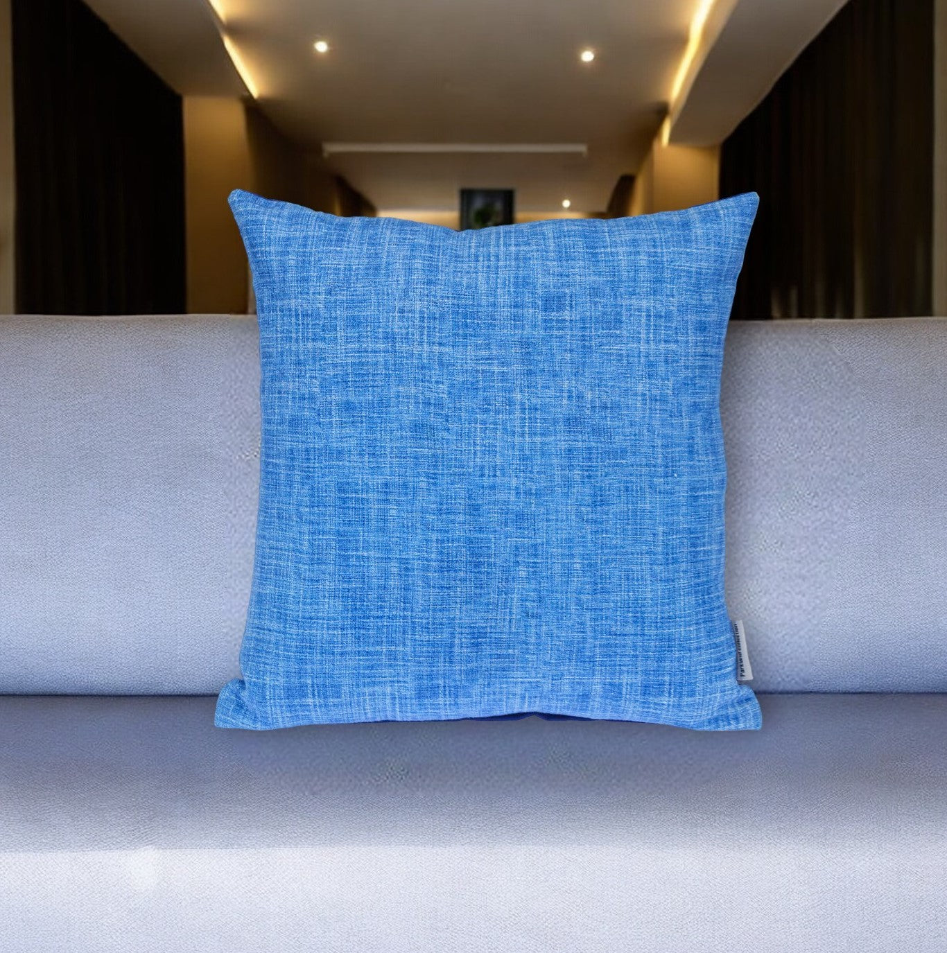 18" Blue Weave Cotton Throw Pillow FurniFindUSA