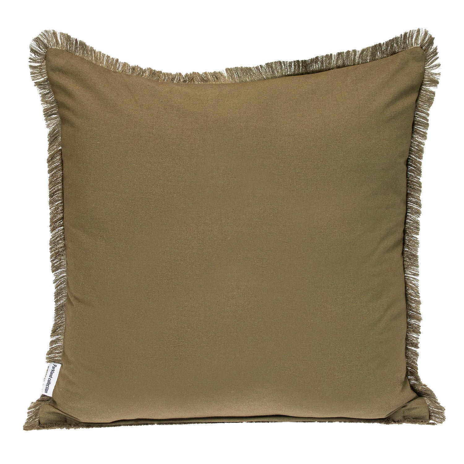 24" Green and White Striped Cotton Throw Pillow With Fringe FurniFindUSA