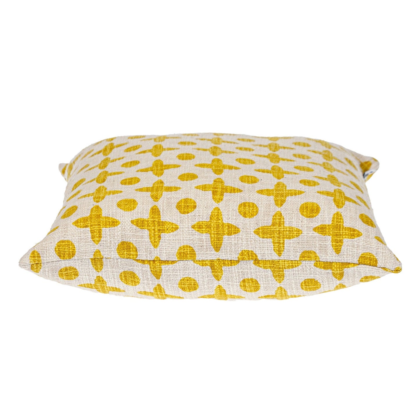 18" Yellow and White Geometric Cotton Throw Pillow FurniFindUSA