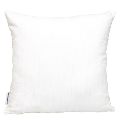 18" Yellow and White Geometric Cotton Throw Pillow With Embroidery FurniFindUSA