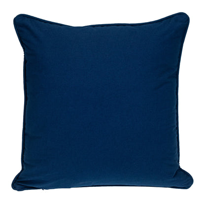 20" X 20" Blue Geometric Cotton Zippered Pillow 0.5" (L) x 20.0" (W) x 20.0" (H)