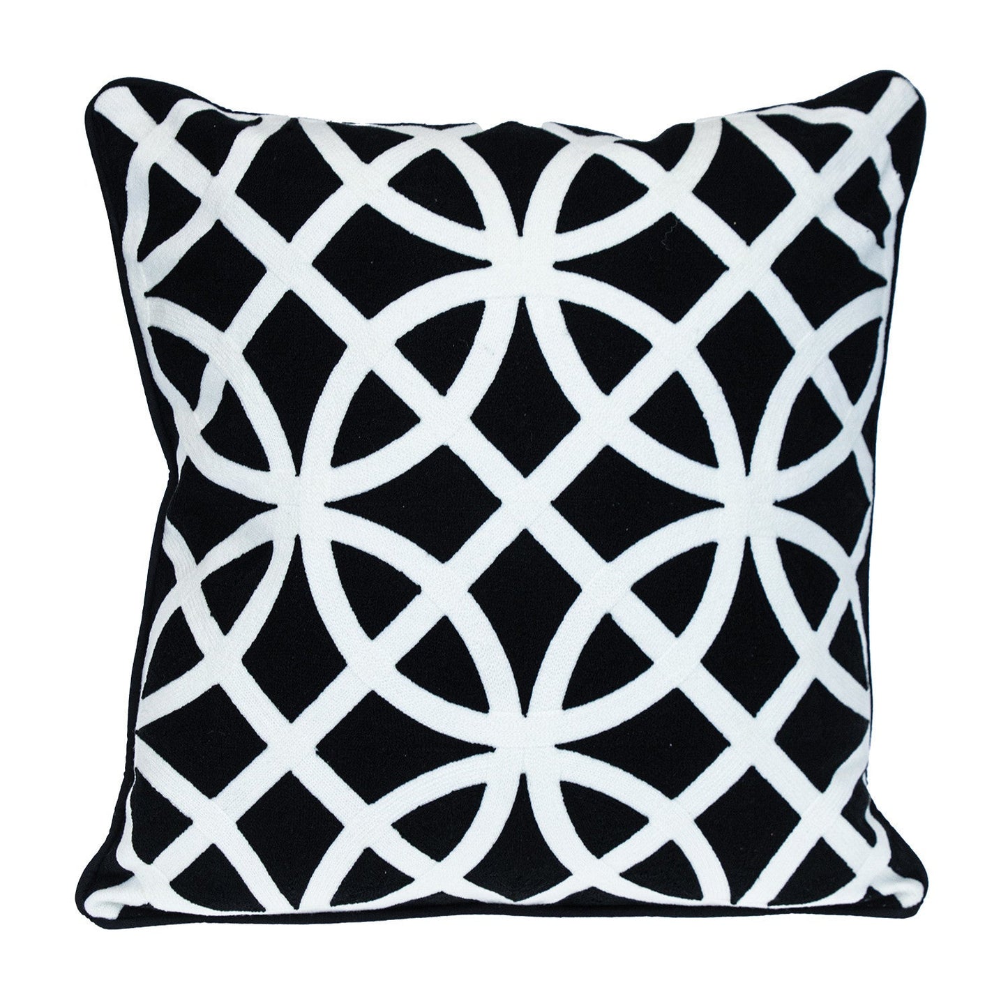 20" Black Geometric Cotton Throw Pillow 0.5" (L) x 20.0" (W) x 20.0" (H) FurniFindUSA