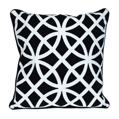 20" Black Geometric Cotton Throw Pillow 0.5" (L) x 20.0" (W) x 20.0" (H) FurniFindUSA