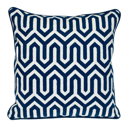 20" Blue Geometric Cotton Throw Pillow 0.5" (L) x 20.0" (W) x 20.0" (H) FurniFindUSA