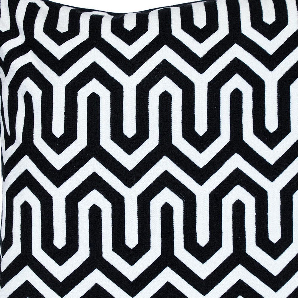 20" Black Geometric Cotton Throw Pillow — view 8