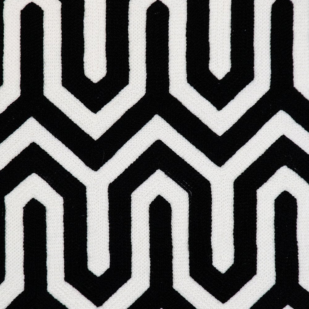 20" Black Geometric Cotton Throw Pillow — view 4