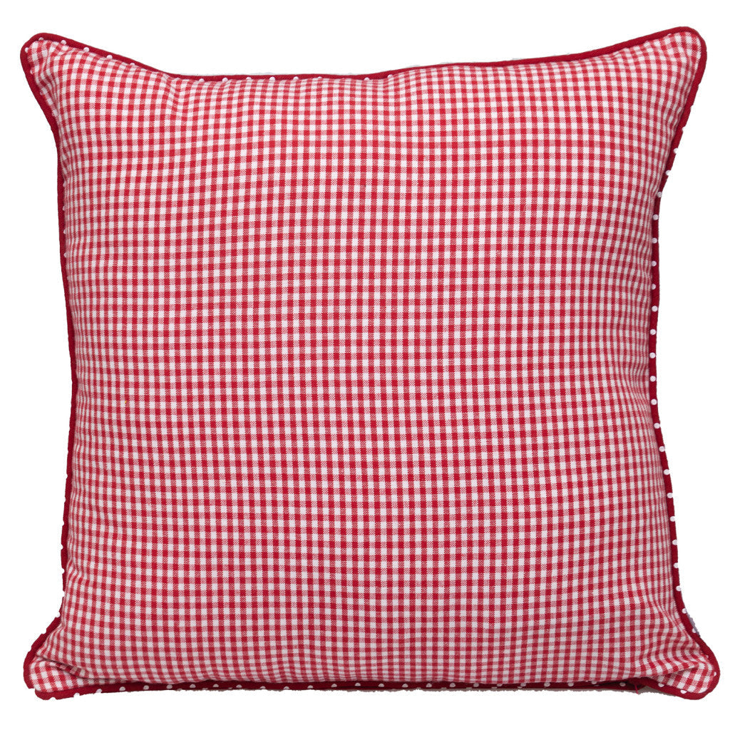 18" Red and White Check Cotton Throw Pillow FurniFindUSA