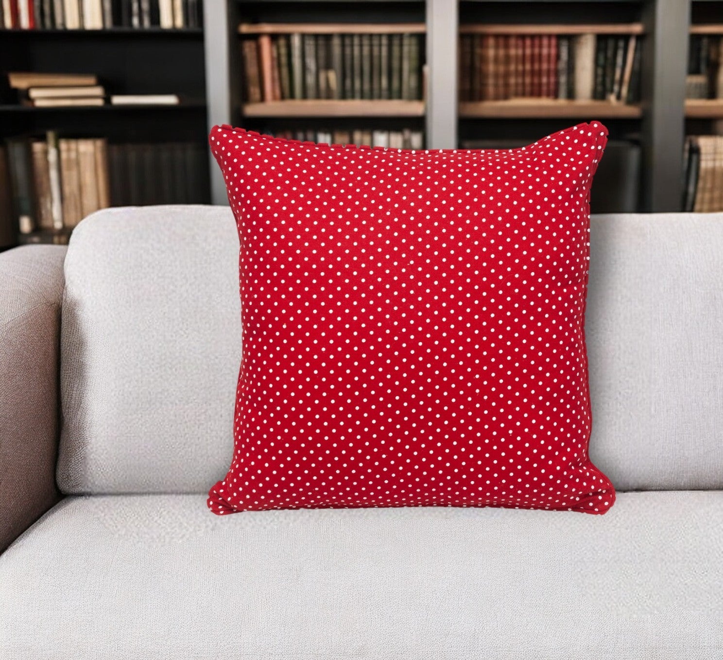 18" Red and White Check Cotton Throw Pillow FurniFindUSA