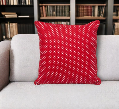 18" Red and White Check Cotton Throw Pillow FurniFindUSA