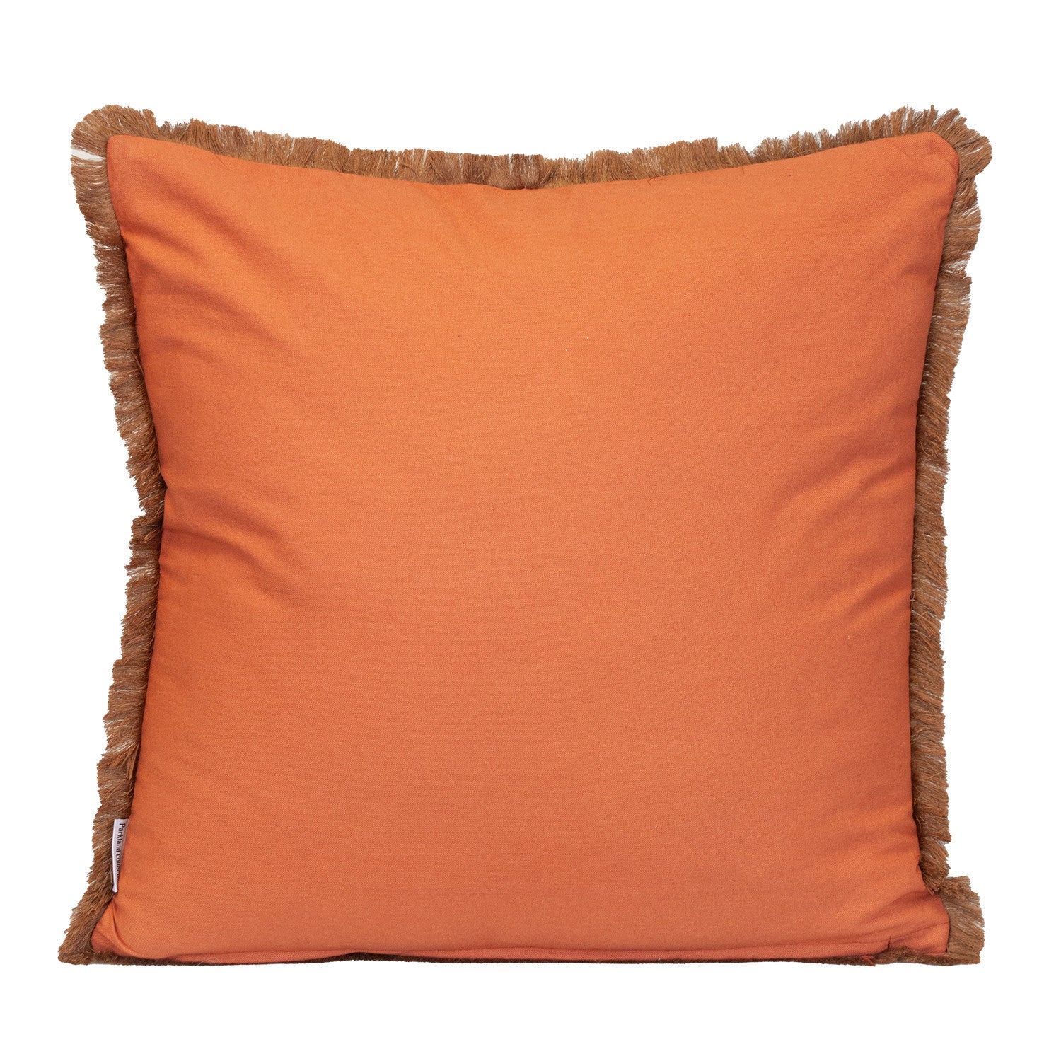 24" Brown and White Striped Cotton Throw Pillow With Fringe FurniFindUSA