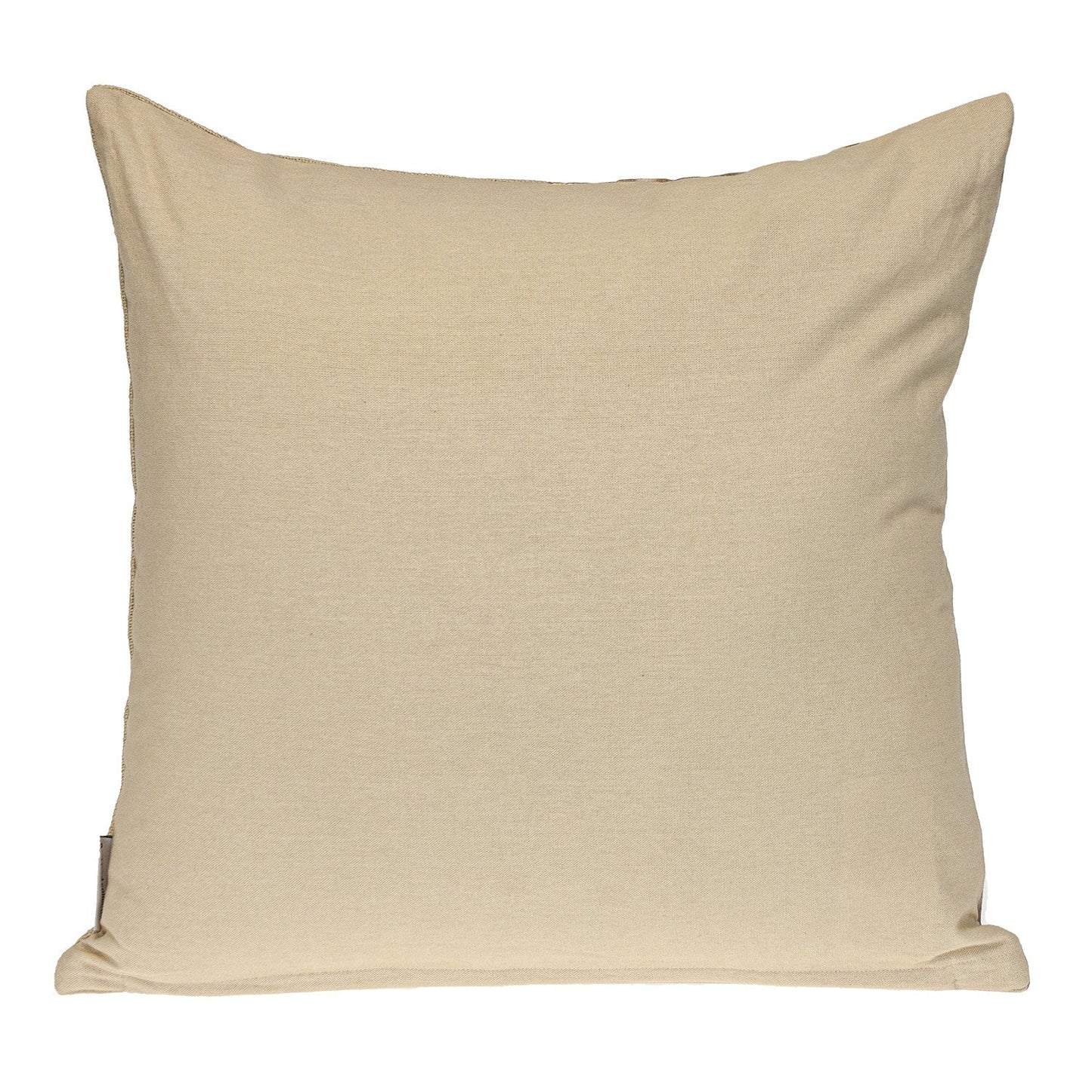 20" Beige and Gold Striped Cotton Blend Throw Pillow FurniFindUSA