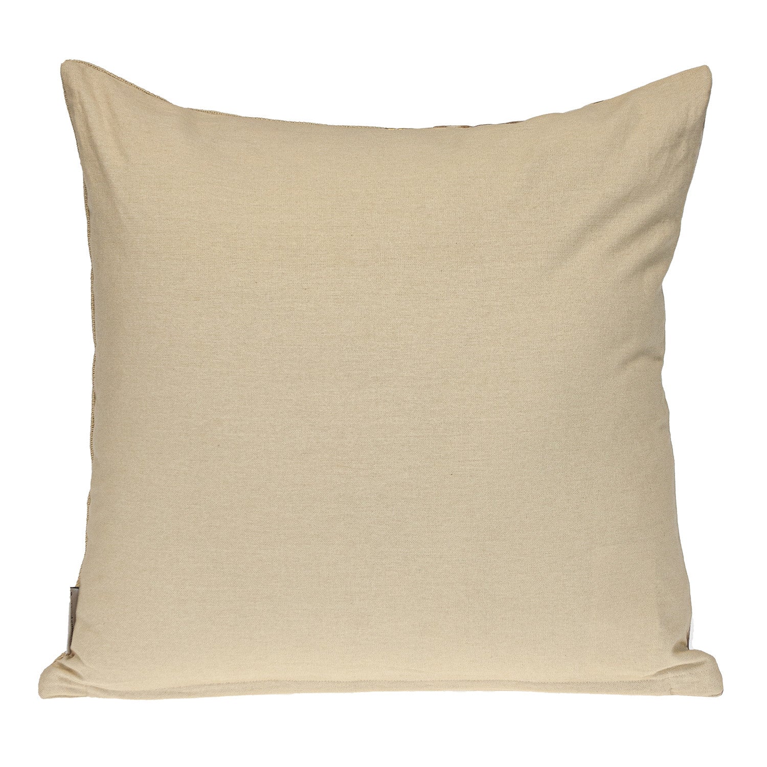 20" Beige and Gold Striped Cotton Blend Throw Pillow FurniFindUSA