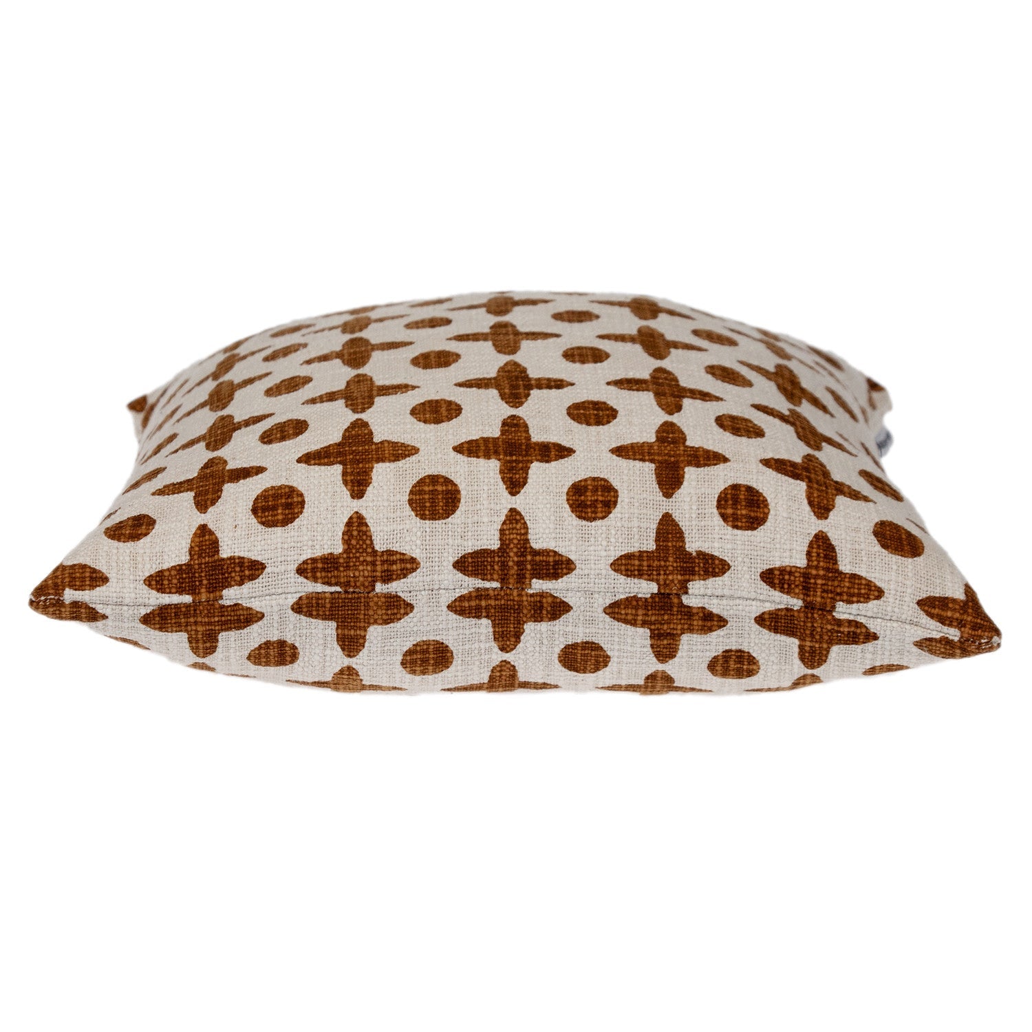 18" Beige and Brown Geometric Cotton Throw Pillow FurniFindUSA