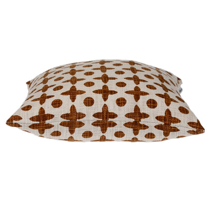 18" Beige and Brown Geometric Cotton Throw Pillow FurniFindUSA