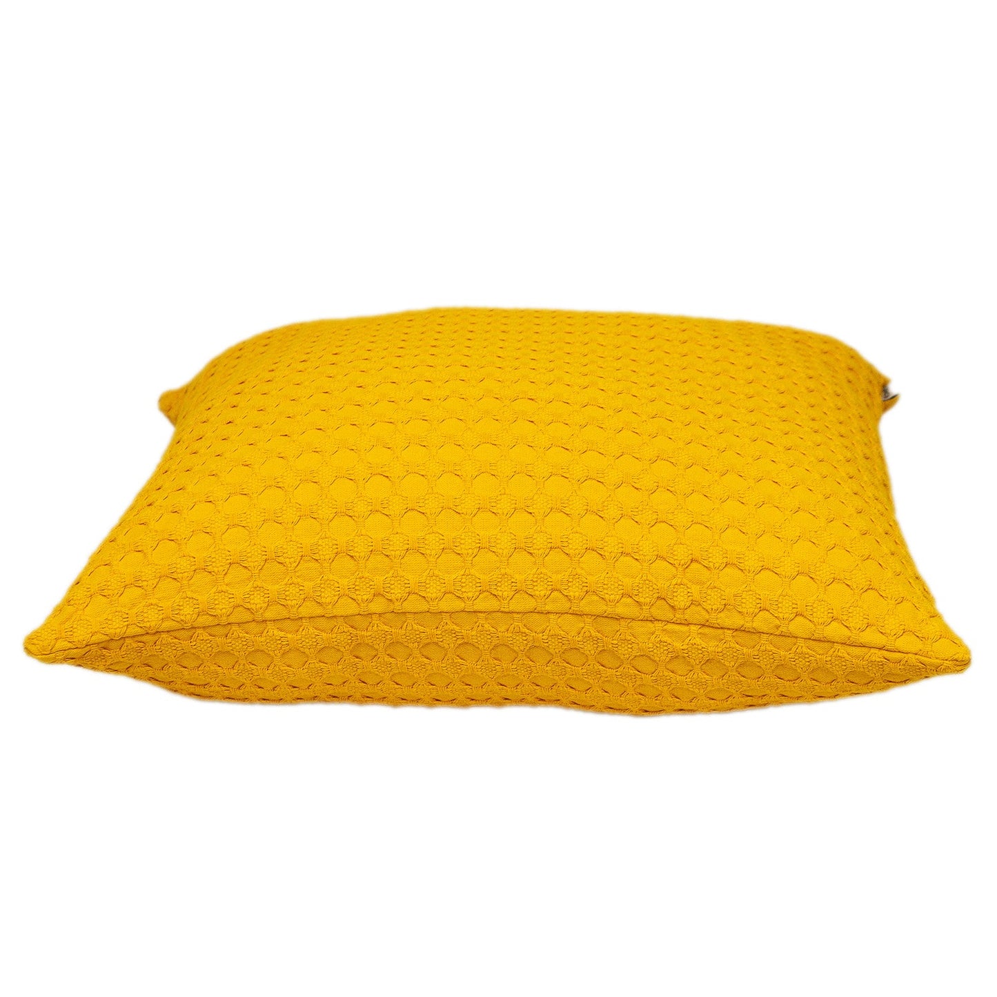 20" Yellow Cotton Throw Pillow With Texture 0.5" (L) x 20.0" (W) x 20.0" (H) FurniFindUSA