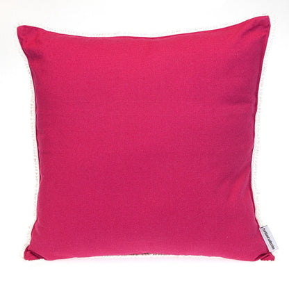 16" Pink Cotton Throw Pillow