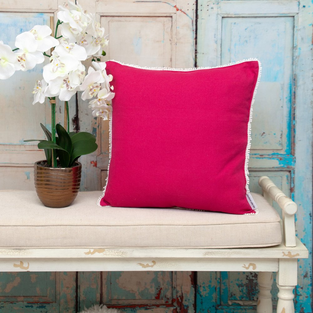16" Pink Cotton Throw Pillow — view 4