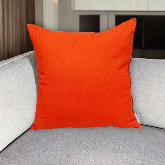 20" Orange Cotton Throw Pillow 7.0" (L) x 20.0" (W) x 20.0" (H)