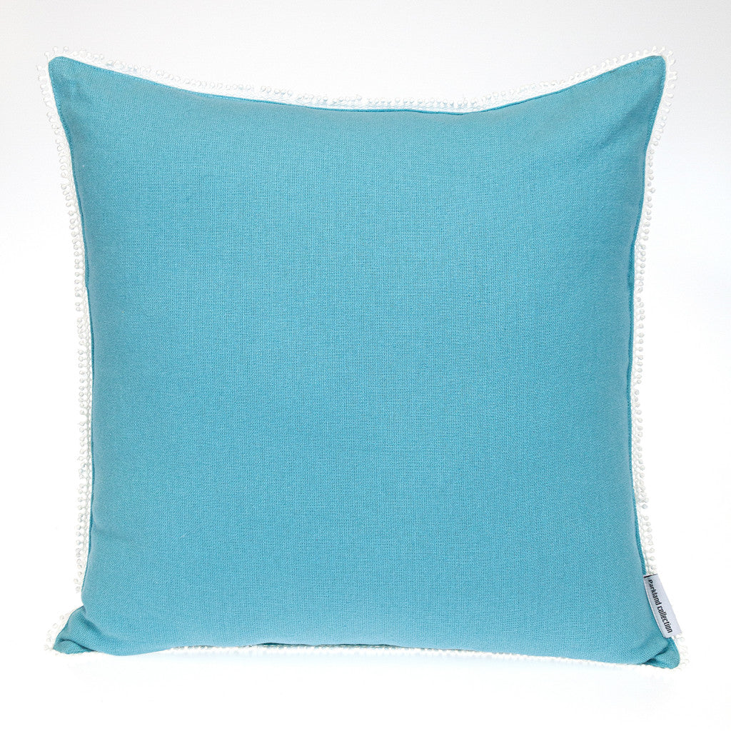 16" Blue Cotton Throw Pillow FurniFindUSA