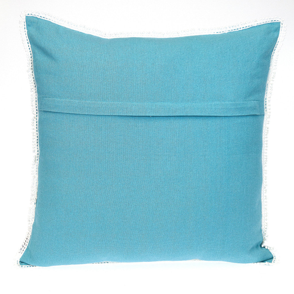 16" Blue Cotton Throw Pillow FurniFindUSA