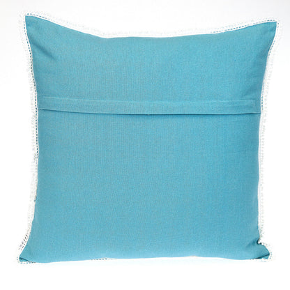 16" Blue Cotton Throw Pillow FurniFindUSA
