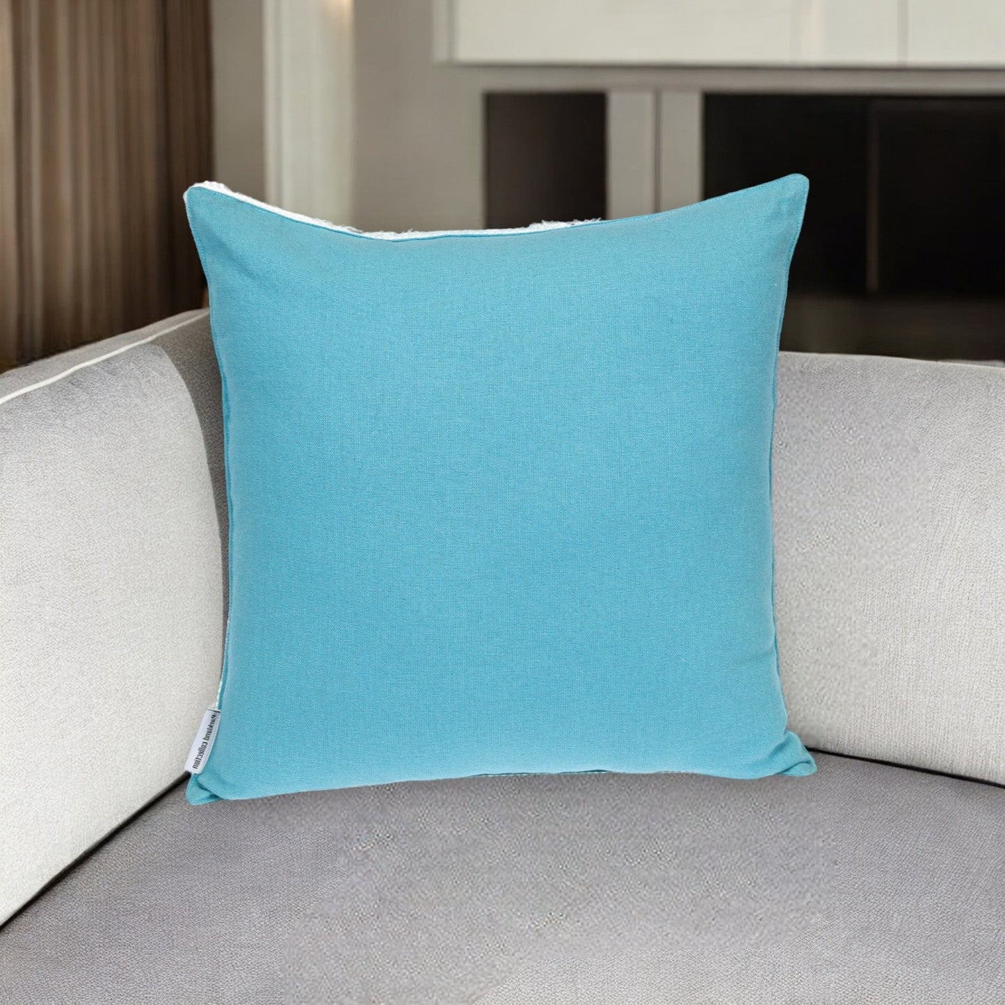 16" Blue Cotton Throw Pillow FurniFindUSA