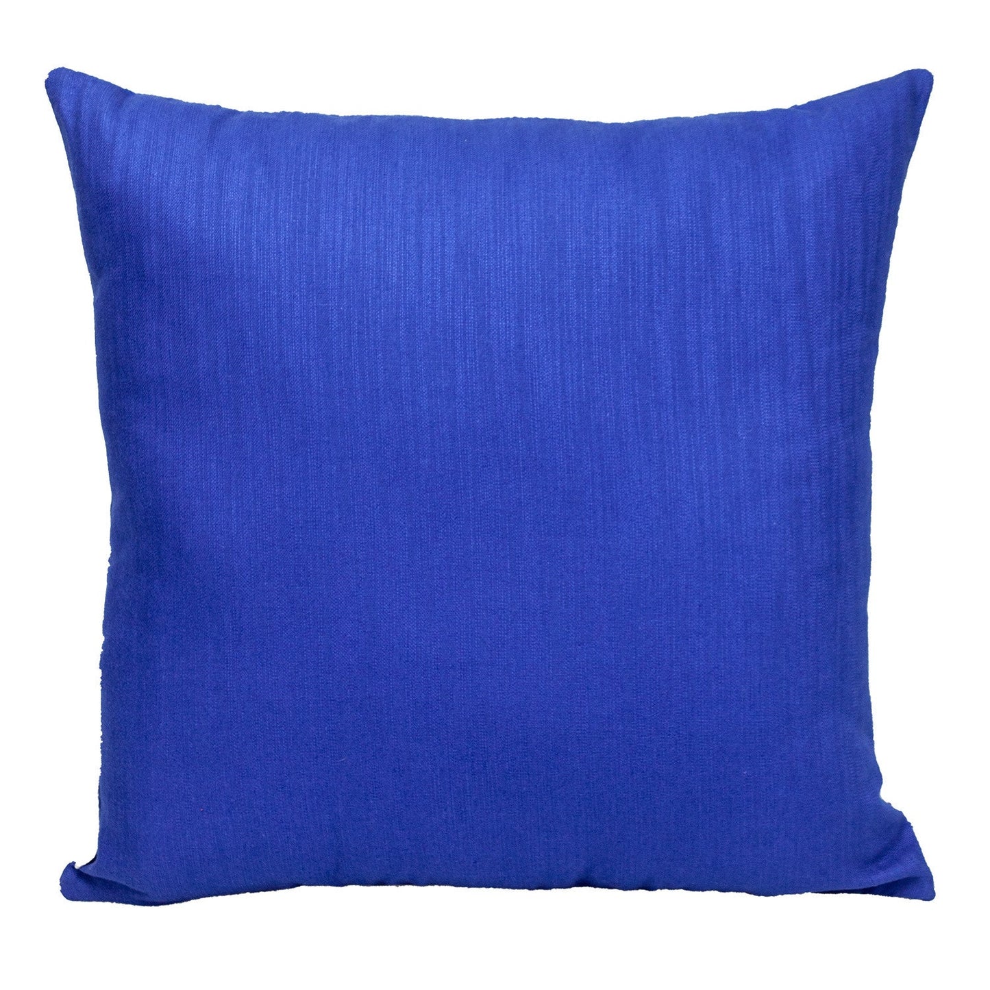 18" Blue and White Geometric Cotton Throw Pillow With Embroidery FurniFindUSA