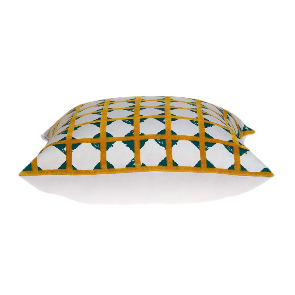 20" Gold and White Geometric Throw Pillow — view 4