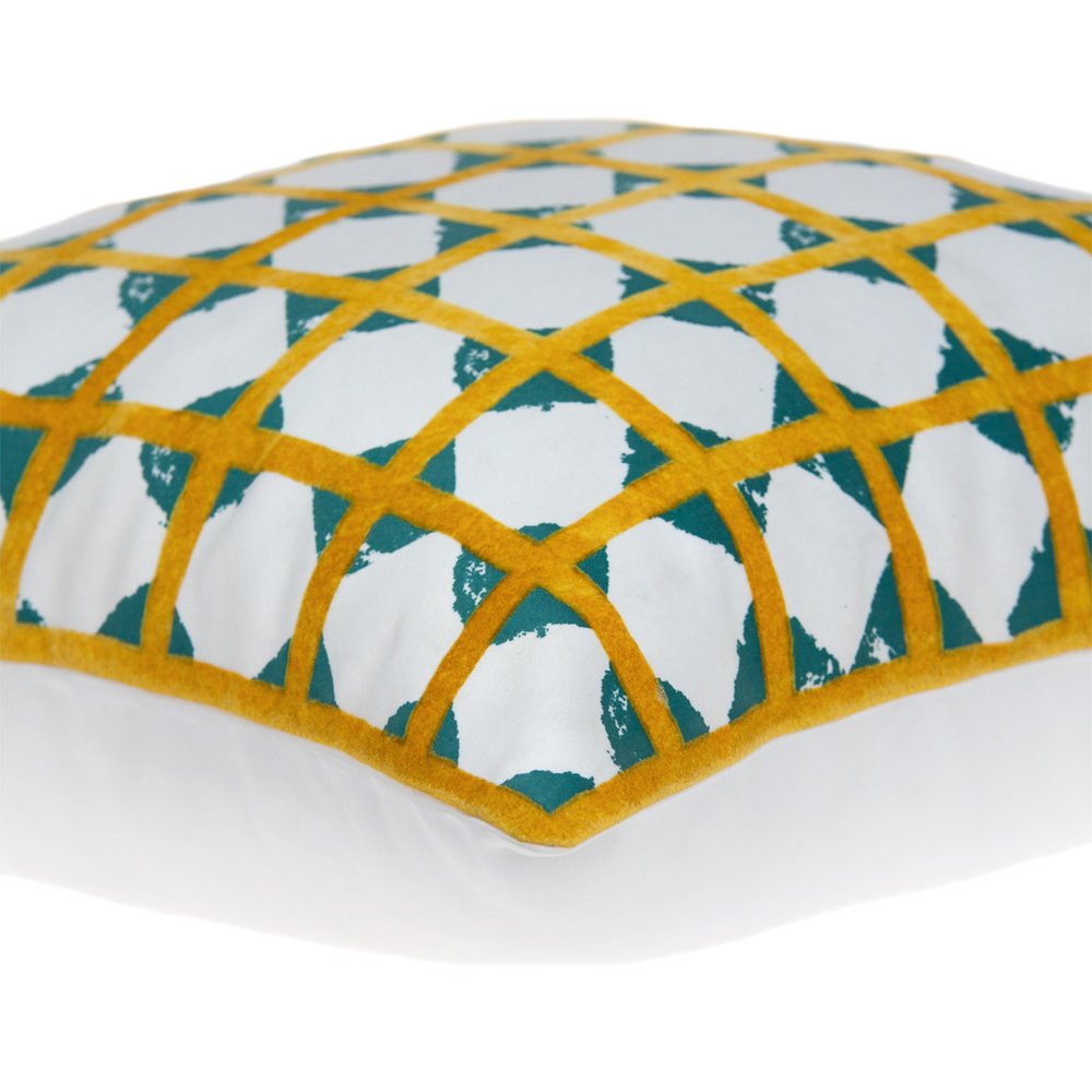 20" Gold and White Geometric Throw Pillow — view 5